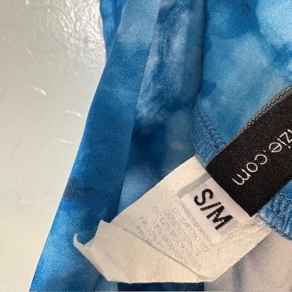 Onzie Flow Leggings Womens Small Medium Blue Tie Dye Yoga High Rise Stretch - Picture 5 of 8